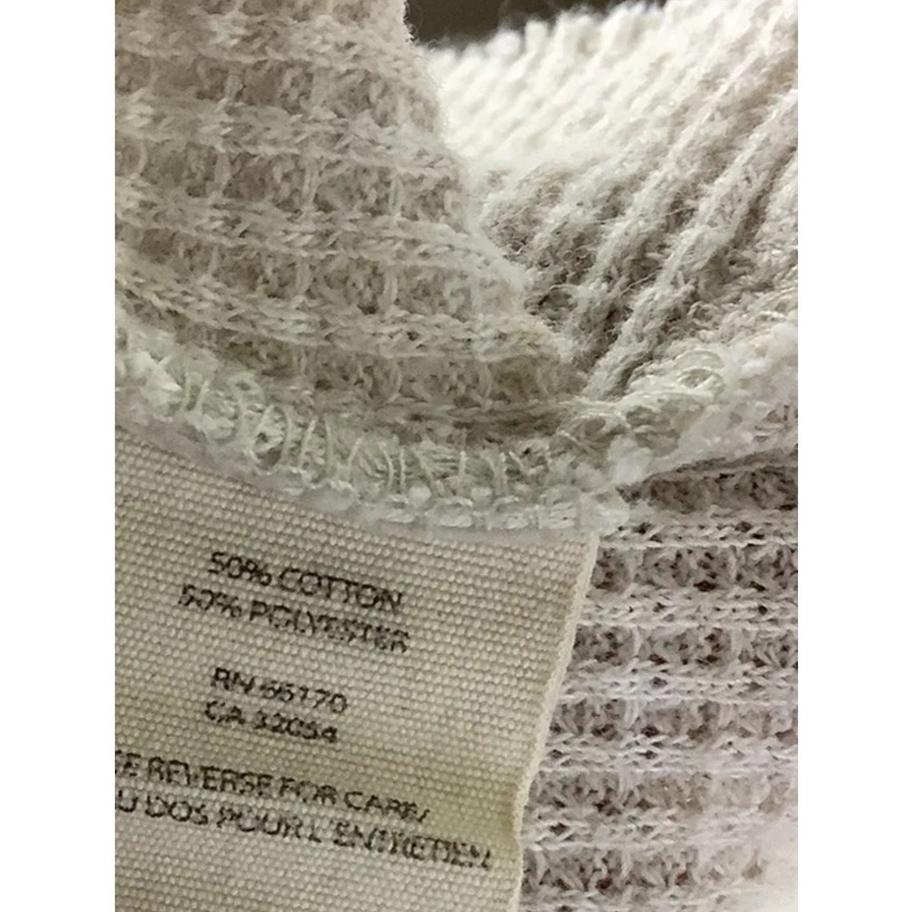 We The Free Sz M Swing Hem Dolman Sleeve Thermal Top Beige Cotton Polyester - Picture 6 of 6